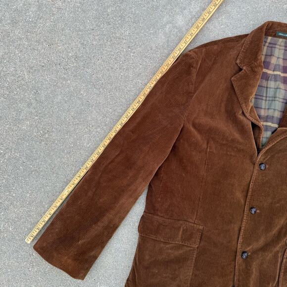 J CREW Brown Corduroy Flannel Lined Elbow Patch Chore Blazer Coat Jacket XL - Picture 14 of 14